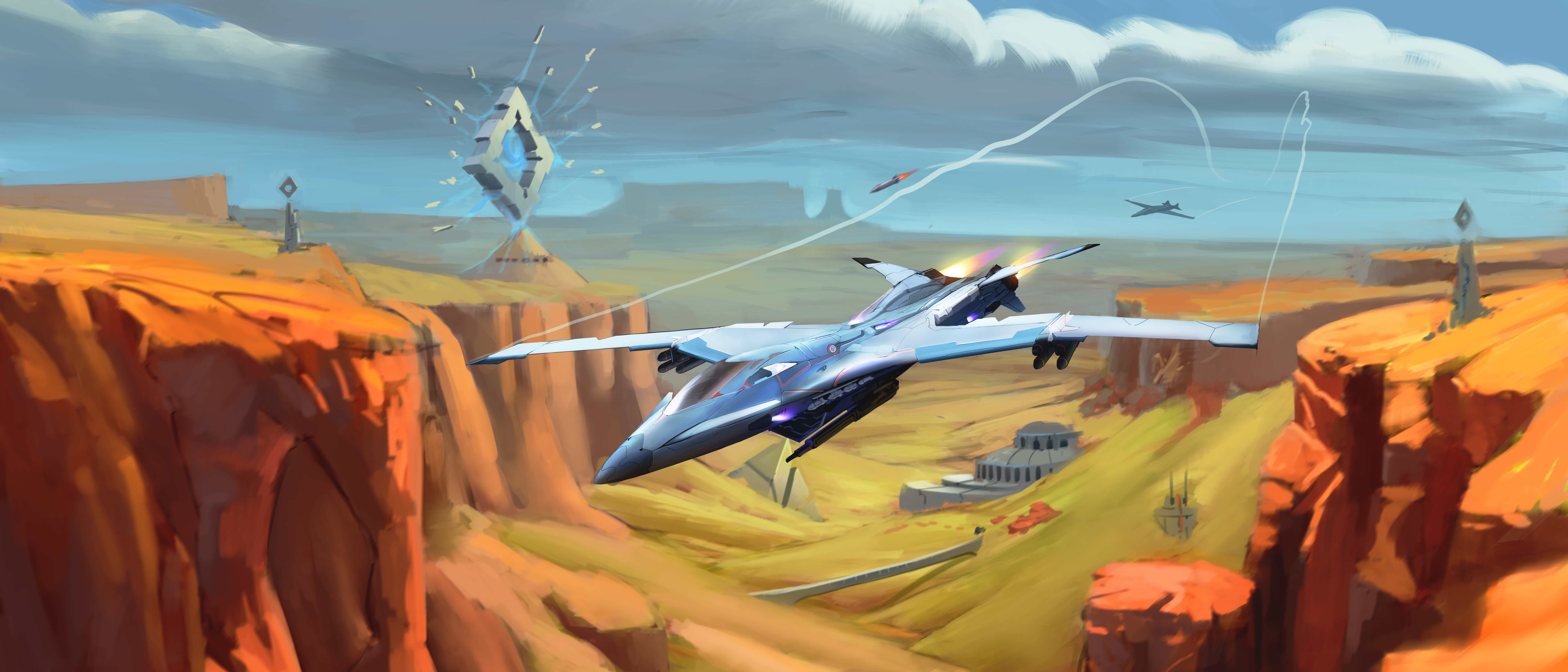 A.R.C.X Fighters - Desert Combat Scene